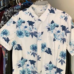 Floral short sleeve button up